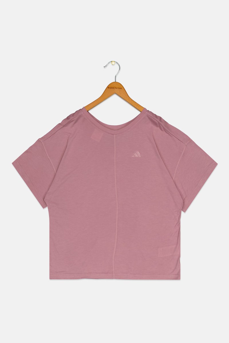 Adidas Kids Girl Sportswear Fit Short Sleeves Yoga Top, Mauve - Image 1