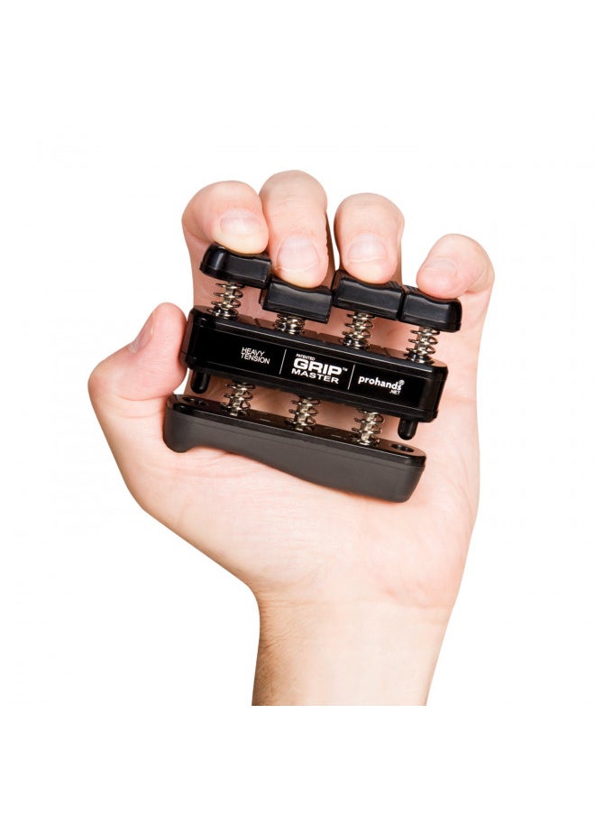 Prohands - PROHANDS Gripmaster Hand Exerciser, Finger Exerciser (Hand Grip Strengthener), Spring-Loaded, Finger-Piston System, Isolate and Exercise Each Finger, (9 lb Heavy Tension, Black-Gripmaster) - Image 1