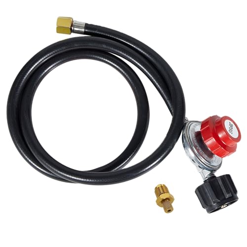 BESTFIRE Propane Regulator,4 Feet High Pressure 0-20 PSI Gas Burner Adjustable Hose,Suitable for propane tanks - Image 1