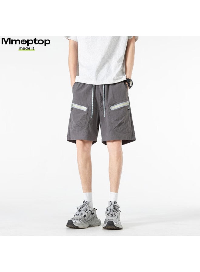 Mmoptop Men's Summer Quick-drying Breathable Work Shorts With Wrinkle-resistant And Three-proof Functions Mdk03 Rock Gray XL - Image 3