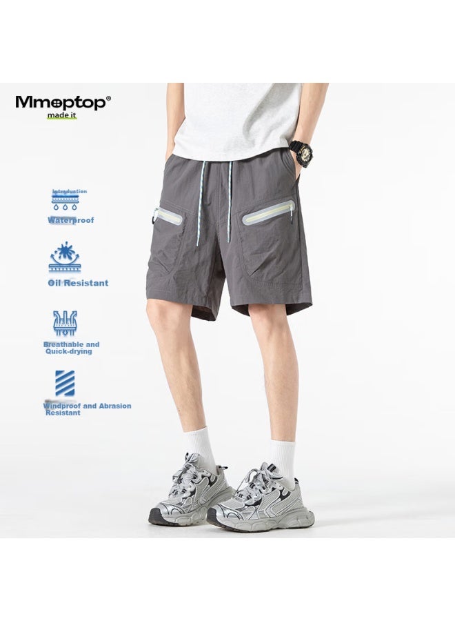 Mmoptop Men's Summer Quick-drying Breathable Work Shorts With Wrinkle-resistant And Three-proof Functions Mdk03 Rock Gray XL - Image 1