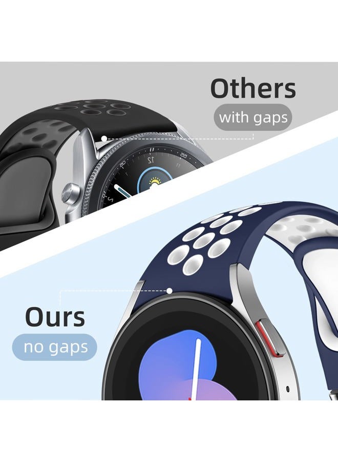 DAQIN 6 PACK No Gap Bands Only Compatible with Samsung Galaxy Watch 7/6/5/4 Band 40mm 44m/Watch 6 Classic 43mm 47mm/Galaxy Watch 5 Pro 45mm/4 Classic 42mm 46mm, 20mm Soft Silicone Sport Bands for Women Men - Image 5