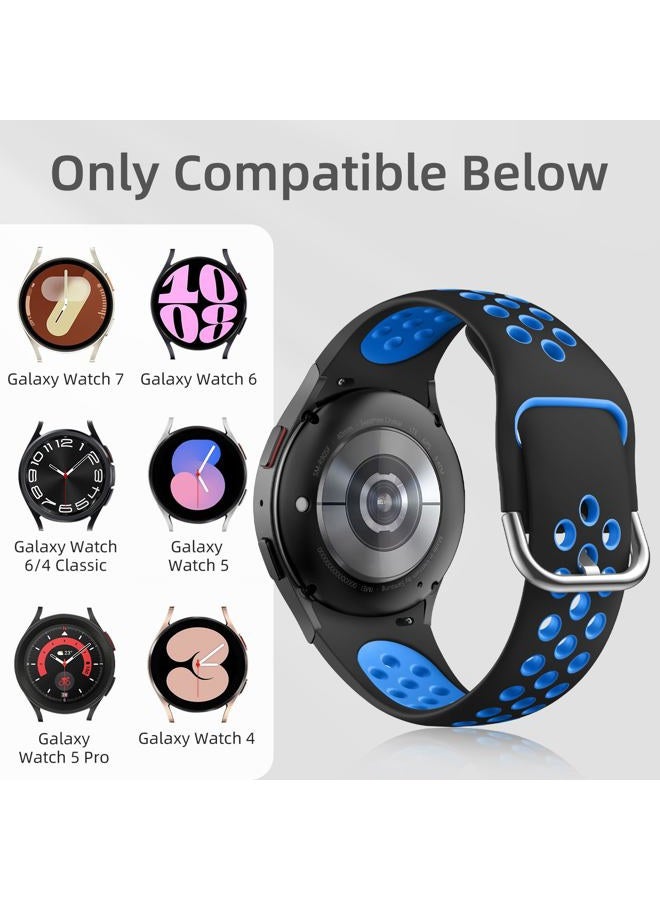 DAQIN 6 PACK No Gap Bands Only Compatible with Samsung Galaxy Watch 7/6/5/4 Band 40mm 44m/Watch 6 Classic 43mm 47mm/Galaxy Watch 5 Pro 45mm/4 Classic 42mm 46mm, 20mm Soft Silicone Sport Bands for Women Men - Image 4