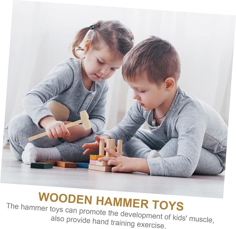 Wooden Mallet Hammer 14 5X4 3X1 7CM Safe Sturdy Toy For Kids Birthday Present - Image 5
