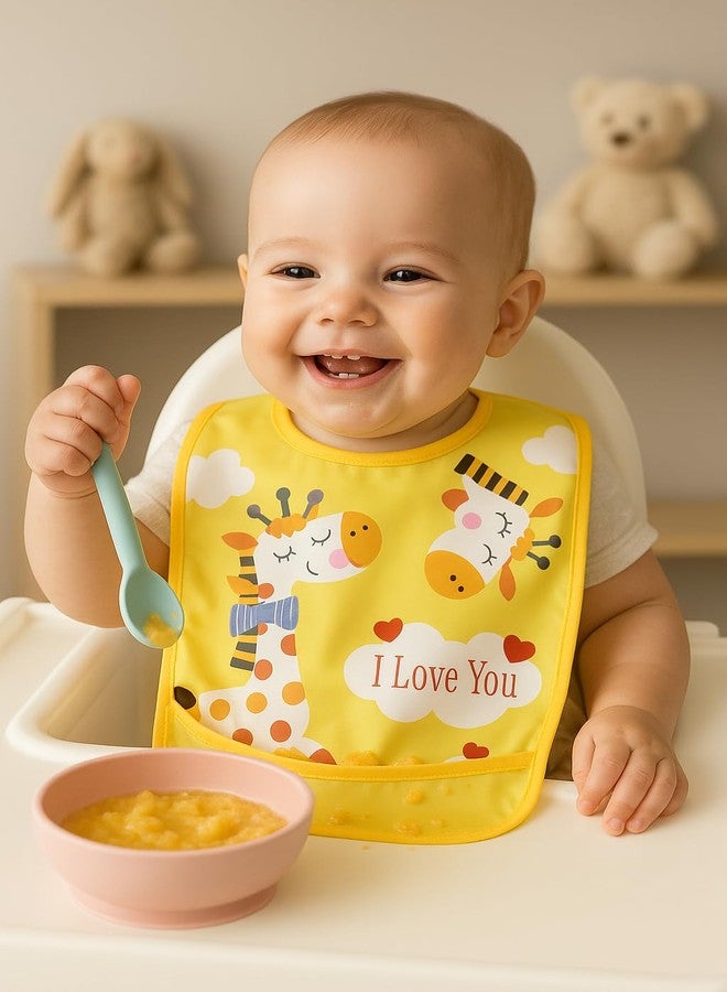 KIDDOLANE Convertible Baby Bib with Food Catcher (Pack of 3) – Waterproof Apron for Baby Feeding | Bib for Babies 6–24 Months | Easy to Clean Feeding Bib for Newborns, Infants & Toddlers - Image 5