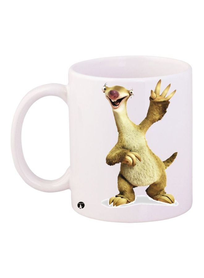 RYN Animal Printed Coffee Mug White/Beige 11ounce