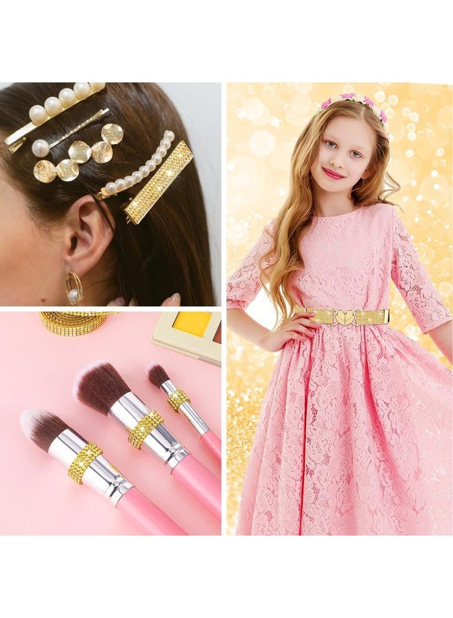 Telooco Self Adhesive Rhinestone Ribbons 4 Rolls Bling Crystal Rhinestone Strips Stickers Glitter Wrap Roll for DIY Crafts Clothes Car Shoes (4 Rows of 1 Yard, Black) - Image 5