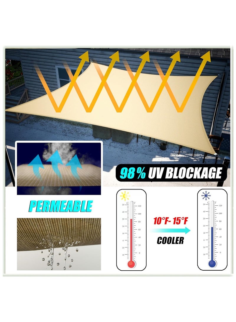 NANAO Patio Sun Shade Sail Canopy, Rectangle Shade Cloth Block Sunshade Fabric, UPF50+ AGTAPS14, 95% UV Blockage - Outdoor Cover Awning Shelter for Pergola Backyard Garden Yard (4 x 6 m) - Image 3