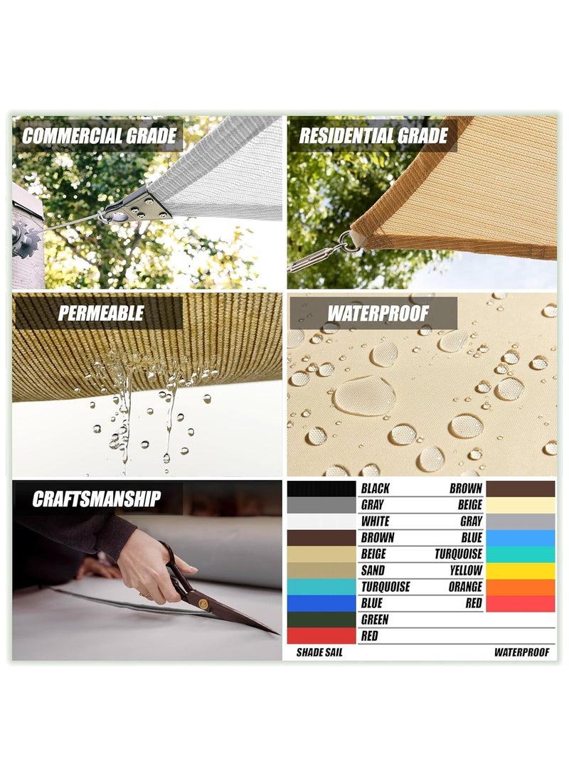 NANAO Patio Sun Shade Sail Canopy, Rectangle Shade Cloth Block Sunshade Fabric, UPF50+ AGTAPS14, 95% UV Blockage - Outdoor Cover Awning Shelter for Pergola Backyard Garden Yard (4 x 6 m) - Image 4