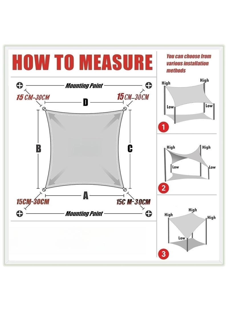 NANAO Patio Sun Shade Sail Canopy, Rectangle Shade Cloth Block Sunshade Fabric, UPF50+ AGTAPS14, 95% UV Blockage - Outdoor Cover Awning Shelter for Pergola Backyard Garden Yard (4 x 6 m) - Image 2