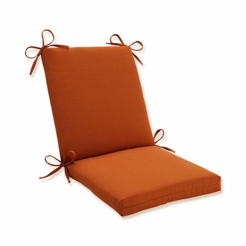 Pillow Perfect Pillow Perfect Monti Chino Solid IndoorOutdoor One Piece Chair Cushion Deep Seat Weather and Fade Resistant Square Corner  365 x 18 Orange 