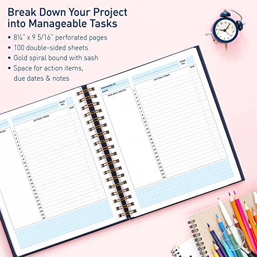 Sweetzer & Orange S&O Project Management Planner - Work Organizer Daybook– Assignment Schedule Notebook - Task Manager – Activity Notebooks for Work - Project Management Journal- 200 Pages, 8.25" x 9.3” - Image 2