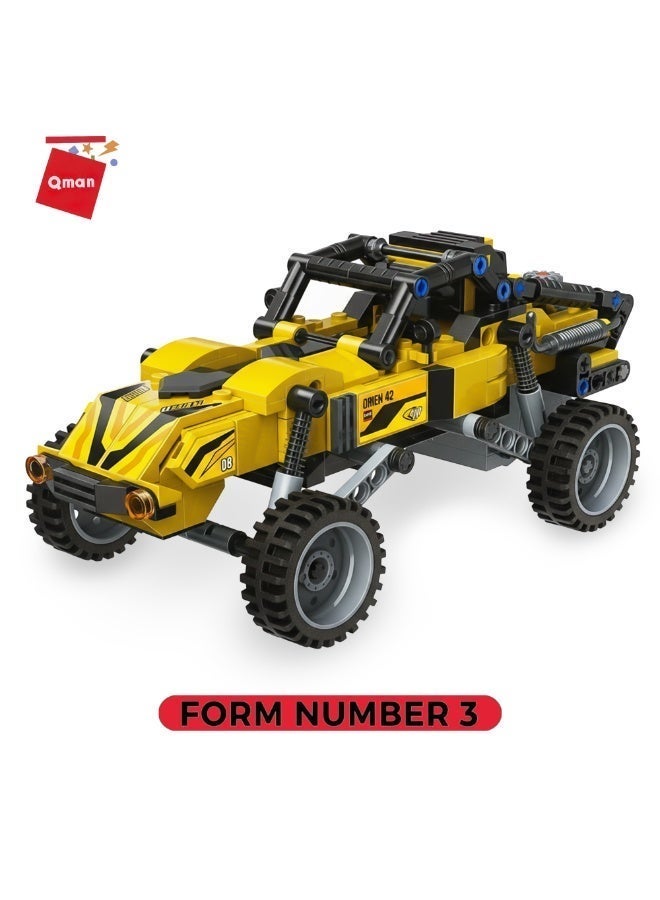 Qman Brave Expeditioner Building Truck Set 637 Pieces - 3 in 1 Construction Toy (Truck, Off-Road Vehicle & Racer) for Kids - Image 5