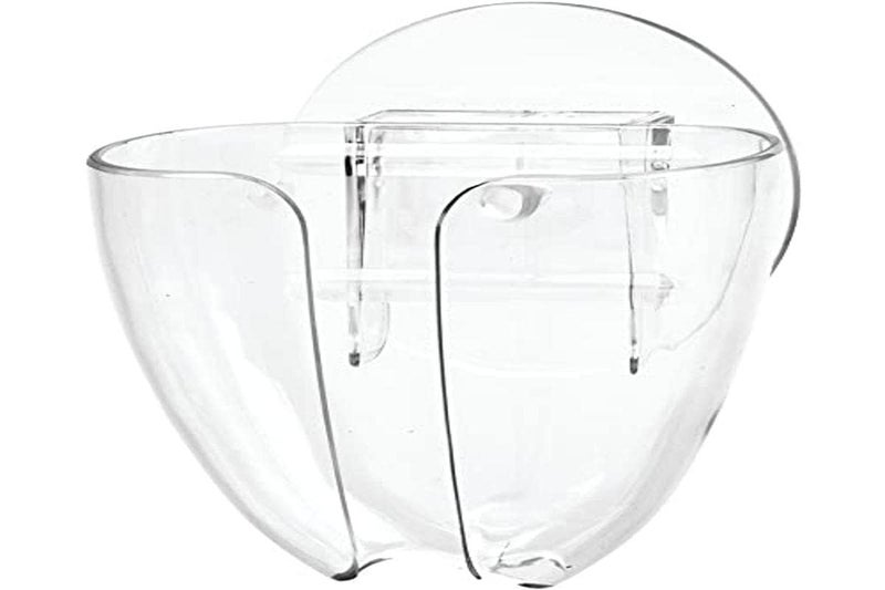 InterDesign iDesign Plastic Self-Draining Suction Cup Wall Mount Kitchen Sink Bar Soap Holder - 2.5" x 3.5" x 6", Clear - Image 1