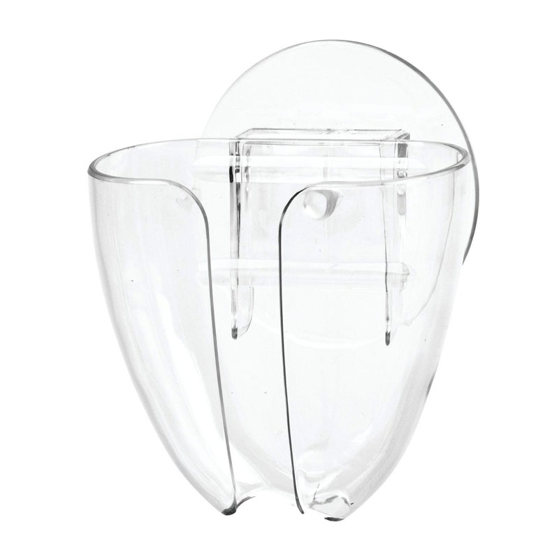 InterDesign iDesign Plastic Self-Draining Suction Cup Wall Mount Kitchen Sink Bar Soap Holder - 2.5" x 3.5" x 6", Clear - Image 3