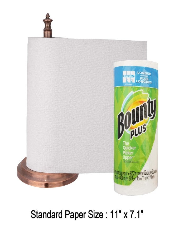 Akicon Paper Towel Holder Stand for Kitchen Countertop & Dining Room Table (Antique Copper, Classical) - Image 3