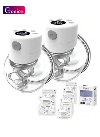 Pack Of 2 Wearable, Double, Hands Free, Low Noise And Painless Breast Pump With 30 Piece Breastmilk Storage Bags - pzsku/Z4AEE52E7367EADCF22B4Z/45/_/1727335961/2457640f-307b-4718-a85b-7e55016375b7
