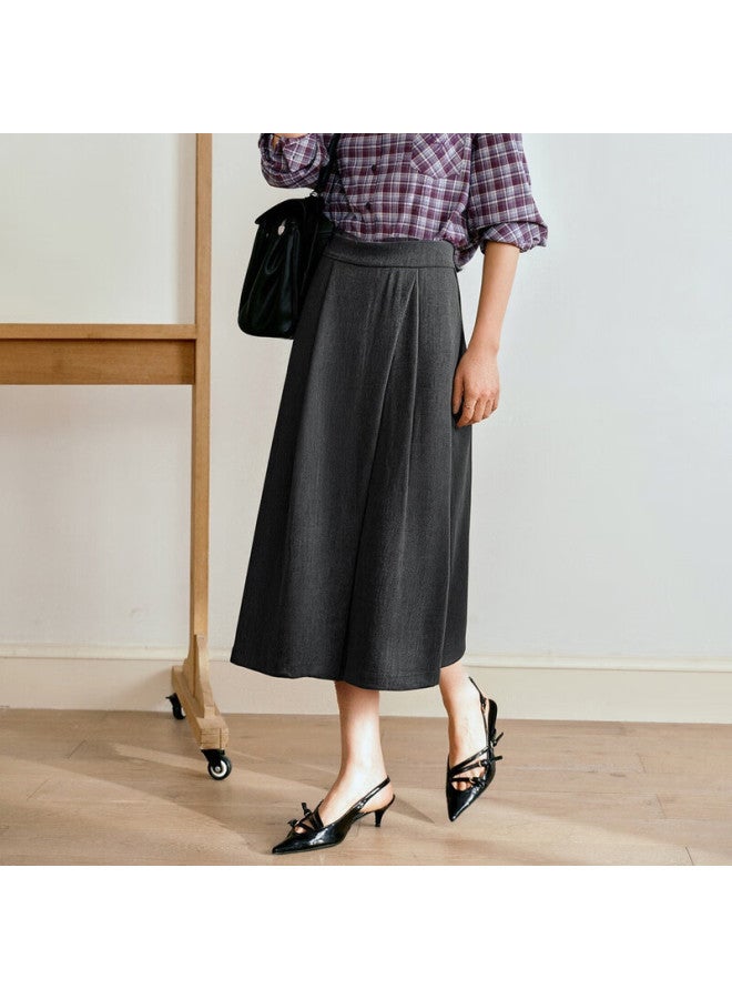 Olrain Eurielle Mid-length Umbrella Style Fashion Versatile Skirt Women's Autumn New Commuting Slim Skirt Gray M - Image 1