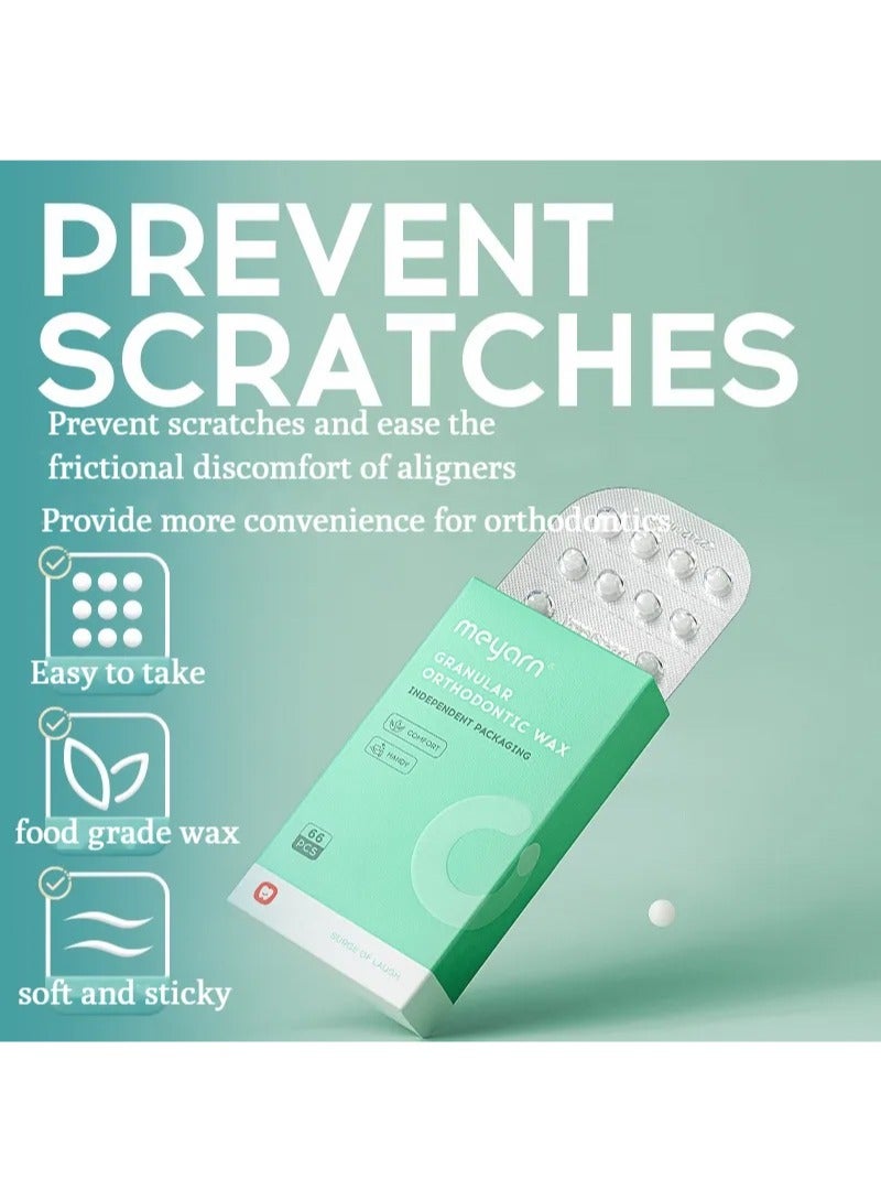 meyarn Orthodontic Wax for Braces Wax Dots 66 Individual Hygienic Packaging Dental Wax Unscented，Food Grade Soft Orthodontic Braces Wax Portable Travel Boxed - Image 2