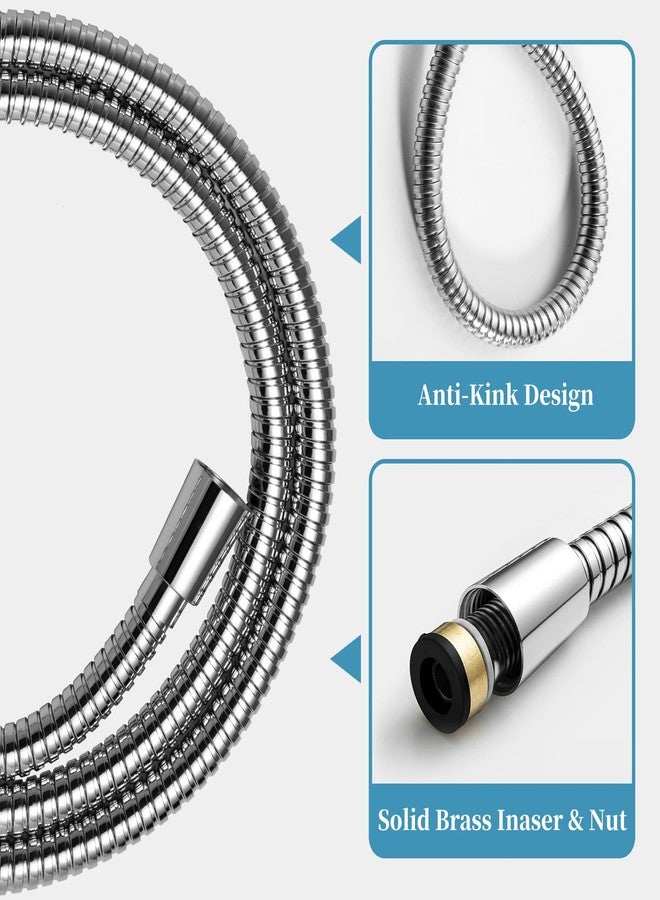 OFFO Shower Slide Bar Combo, Adjustable 33 in Slide Bar with 6-Mode High Pressure Handheld Shower Head and 60 in Stainless Steel Hose, Screw Wall Mounted, Chrome - Image 5