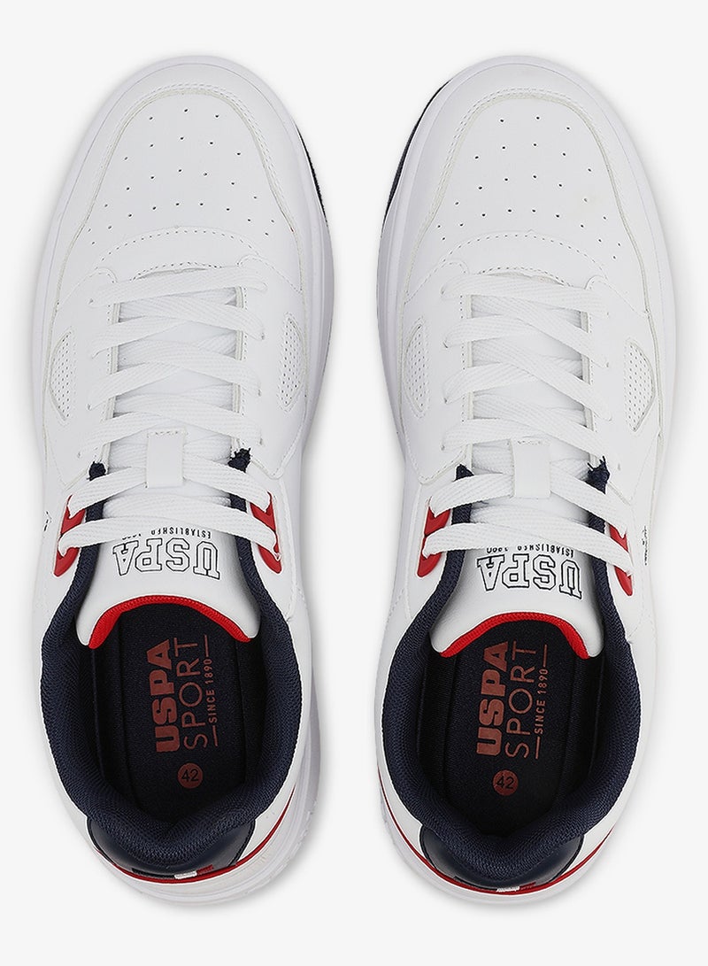 U.S. Polo Assn. Men's White Sneakers - Lightweight Shoes Modern Design with Red and Navy Accent - Image 5