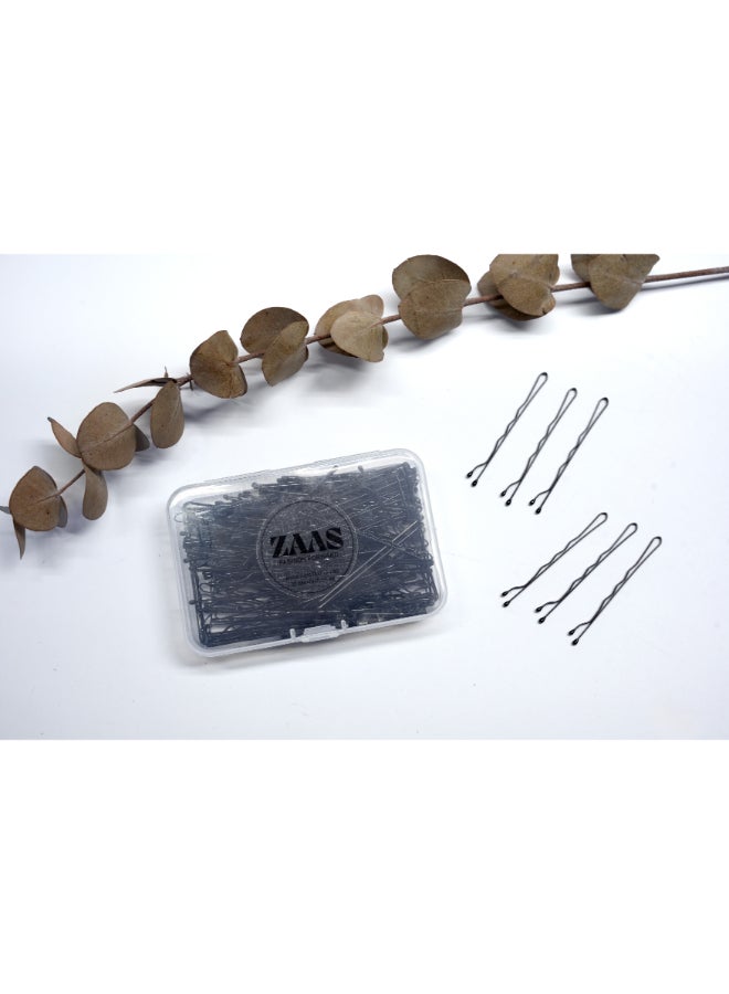 ZAAS Hair Pins Pack Of 150 Pcs Bobby Pins Bun Hair Pins, Black Hair Grips, Hair Pin for Women, Wedding Bridal Black Hair Pins - Image 1