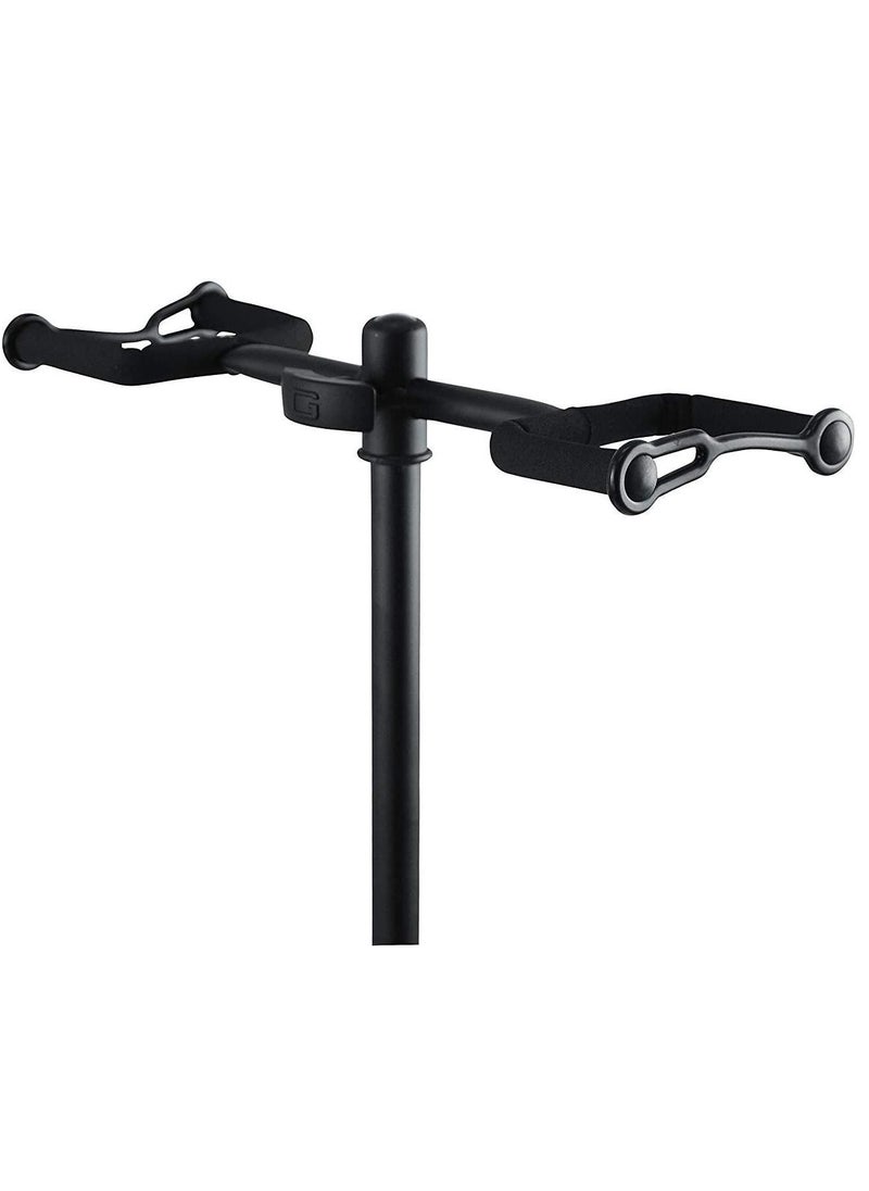 Mike Music Adjustable Double Guitar Stand; Holds Two Electric or Acoustic Guitars (Double Stand, Black)  - Image 2