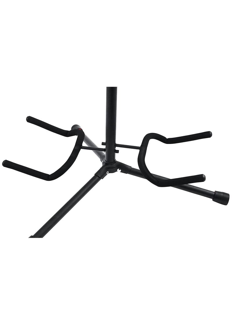 Mike Music Adjustable Double Guitar Stand; Holds Two Electric or Acoustic Guitars (Double Stand, Black)  - Image 3
