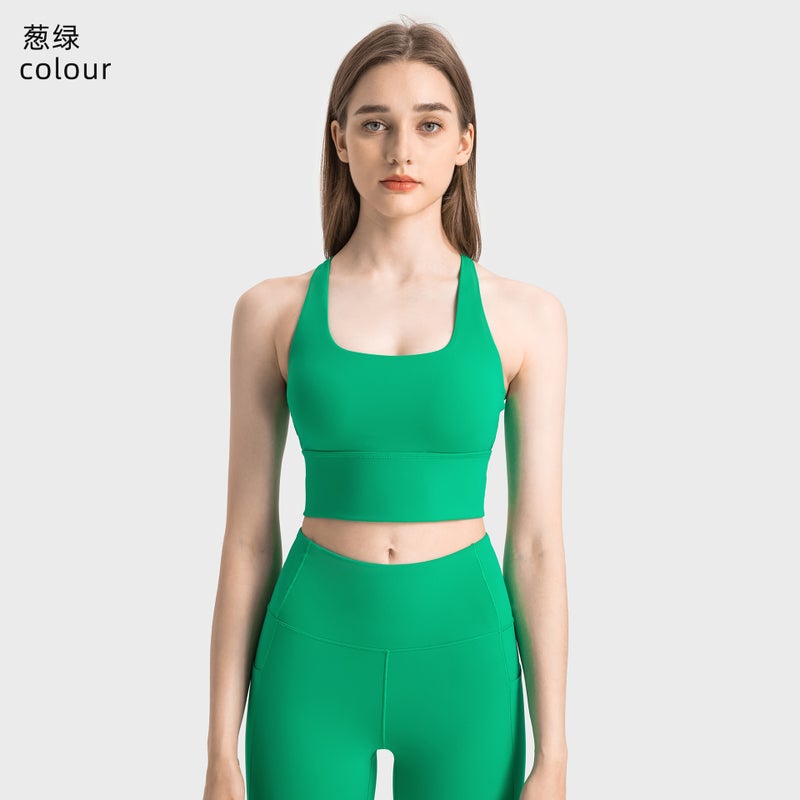 HF Millennium Cross-Back Sports Bra Yoga Pilates Lush Green  - Image 1