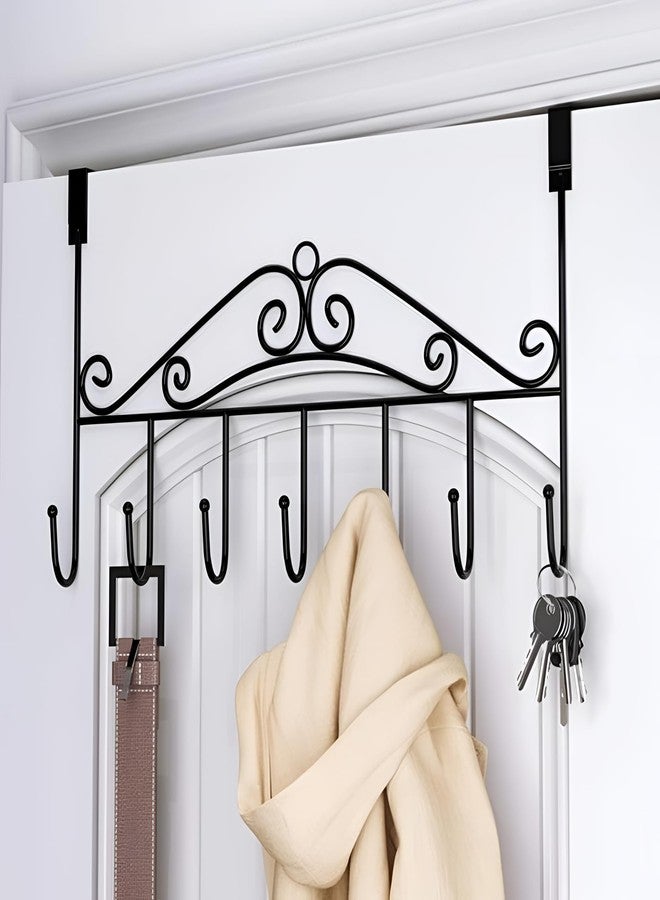 Garth Over The Door Hanger Rack 7 Hooks Decorative Ognazier Hook Rack Stylish Door Hanger Door Hook Hangers with 7 Hooks,Metal Hanging Rack for Home Office Use - Image 2