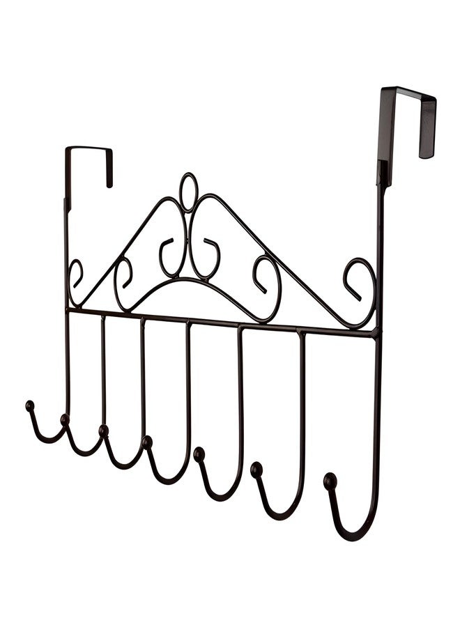 Garth Over The Door Hanger Rack 7 Hooks Decorative Ognazier Hook Rack Stylish Door Hanger Door Hook Hangers with 7 Hooks,Metal Hanging Rack for Home Office Use - Image 1