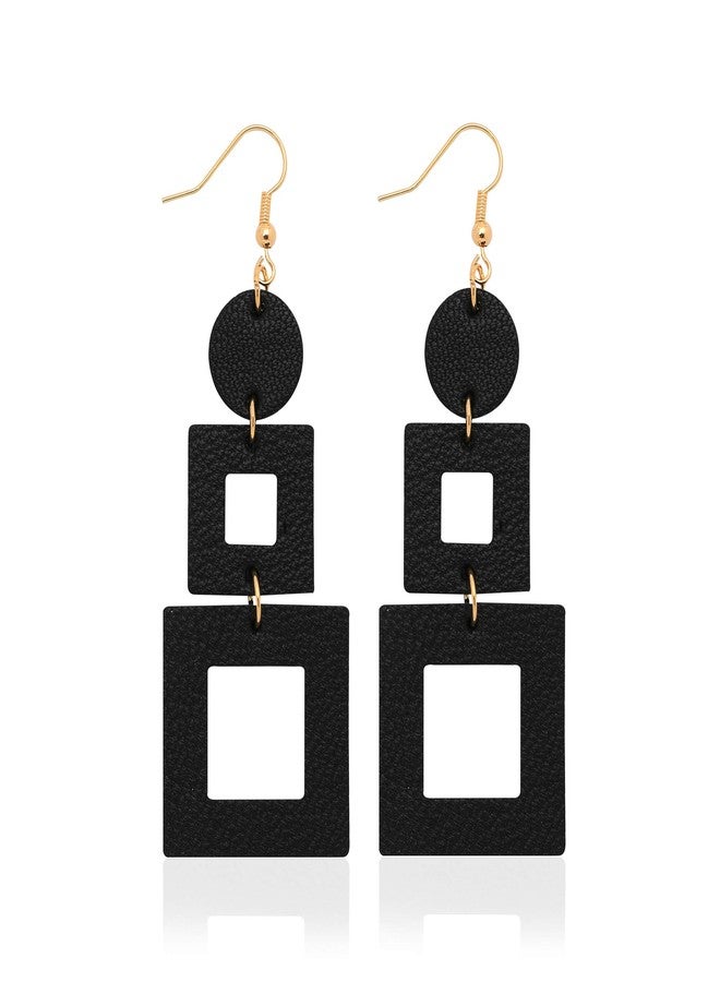 KINIVA Big Dangle Earrings for Women Trendy, Lightweight Boho Earrings Drop, Fashion Gifts for Christmas (38 Black) - Image 1