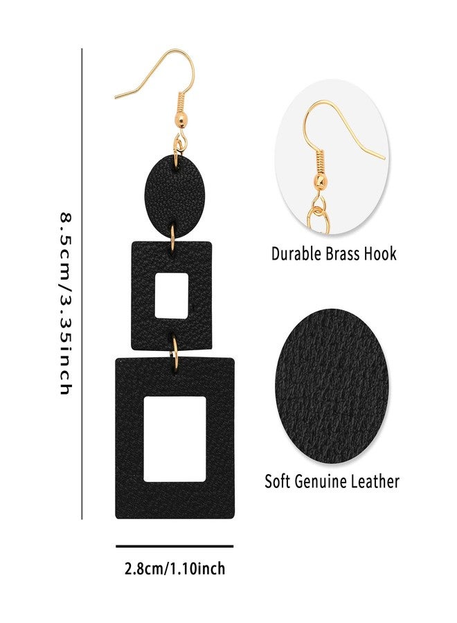 KINIVA Big Dangle Earrings for Women Trendy, Lightweight Boho Earrings Drop, Fashion Gifts for Christmas (38 Black) - Image 3