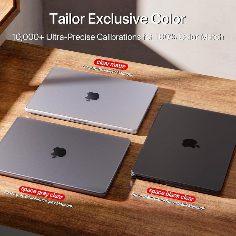 soonjet Invisible Armor for MacBook Pro 16 inch Case 2023-2021 M3 Pro/Max A2991 M2 A2780 M1 A2485 Same as Bare Device] [Scientific Slim] Protective Hard Shell Case Cover (Space Black Clear) - Image 5