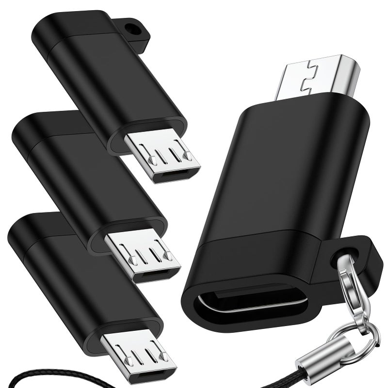 Ououdee Micro USB Adapter,4Pack Type C Female to Micro USB Male Convert Connector Support Charge & Data Sync USB C to Micro Adapter for Samsung Galaxy S7 Edge/S7/S6/S6 Edge/J3/J7/Note 6/5/LG G4/Nexus 6/5/4 - Image 1
