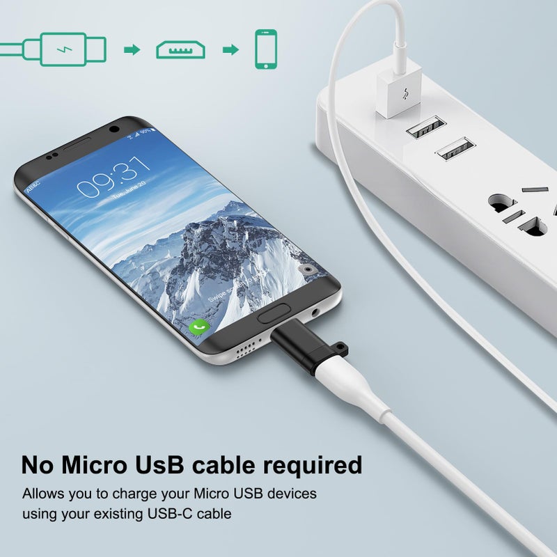 Ououdee Micro USB Adapter,4Pack Type C Female to Micro USB Male Convert Connector Support Charge & Data Sync USB C to Micro Adapter for Samsung Galaxy S7 Edge/S7/S6/S6 Edge/J3/J7/Note 6/5/LG G4/Nexus 6/5/4 - Image 4