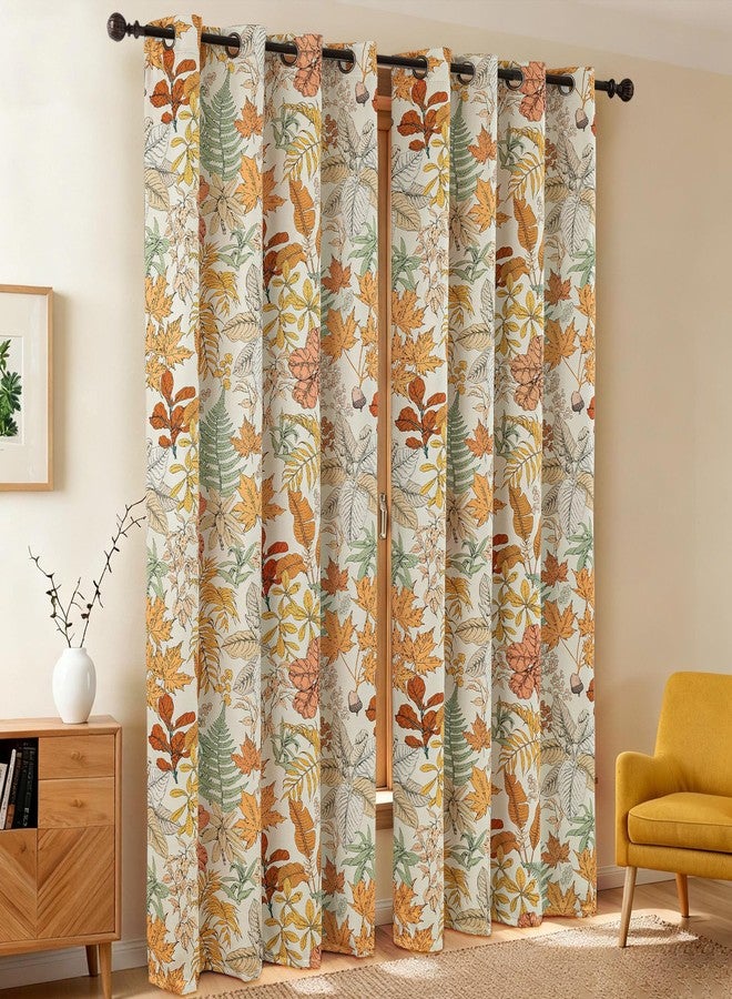 keensoft Red Maple 100% Blackout Curtains for Bedroom 84 Inch Length 2 Panels Set Orange Fall Plant Floral Black Out Curtains Insulated Grommet Room Darkening Window Drapes for Living Room，52Wx84L - Image 2