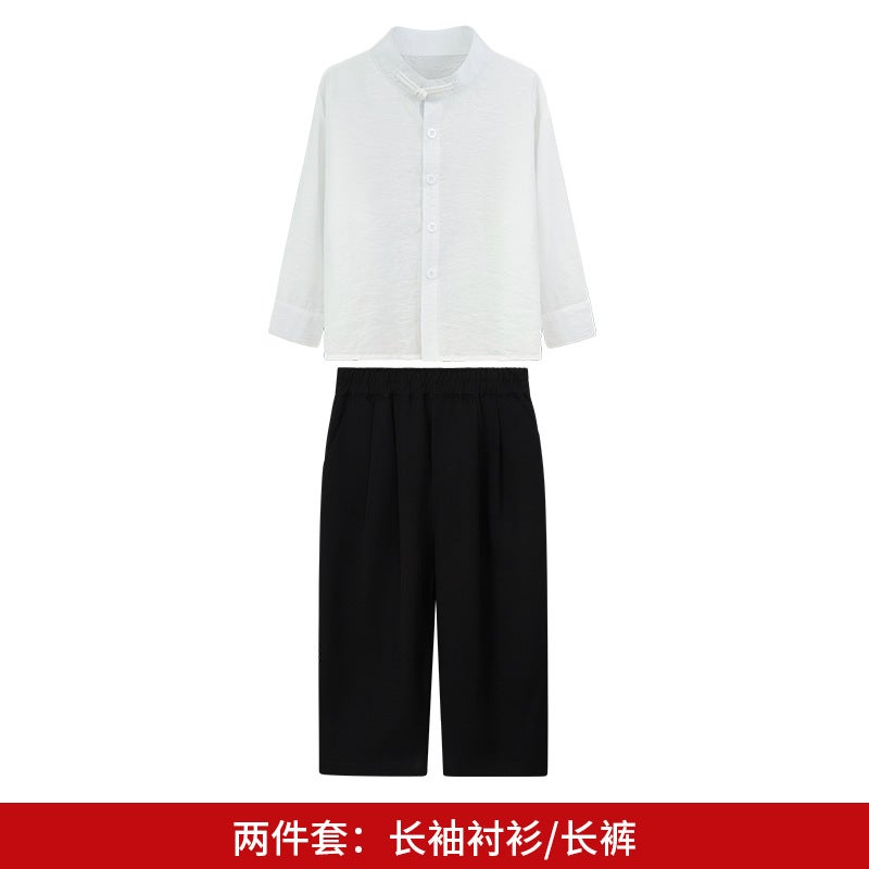 Boys' New Chinese-Style Hanfu Tang Suit Children'S National Style Embroidered Vest Set For Hosting And Runway Performances - Image 1
