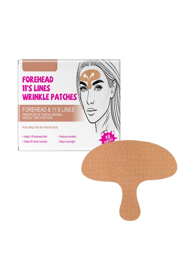 DLZZRS 10pcs Forehead Wrinkle Patches, Forehead Wrinkles Beauty Treatment Wrinkle Patches, Stays Overnight, Waterproof Masks Patches, Smooth & Soften Forehead Wrinkles & Eleven Lines - Image 1