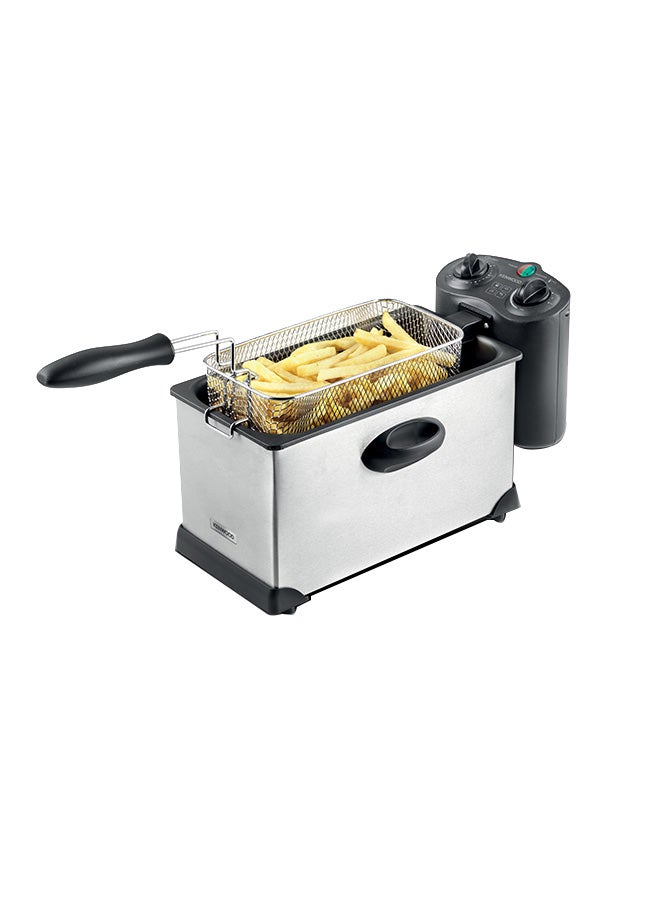 KENWOOD Deep Fryer With View Window And Stainless Steel Lid For Home Kitchen And Restaurants 3 L 2000 W DFM50.000SS Silver/Black - Image 1