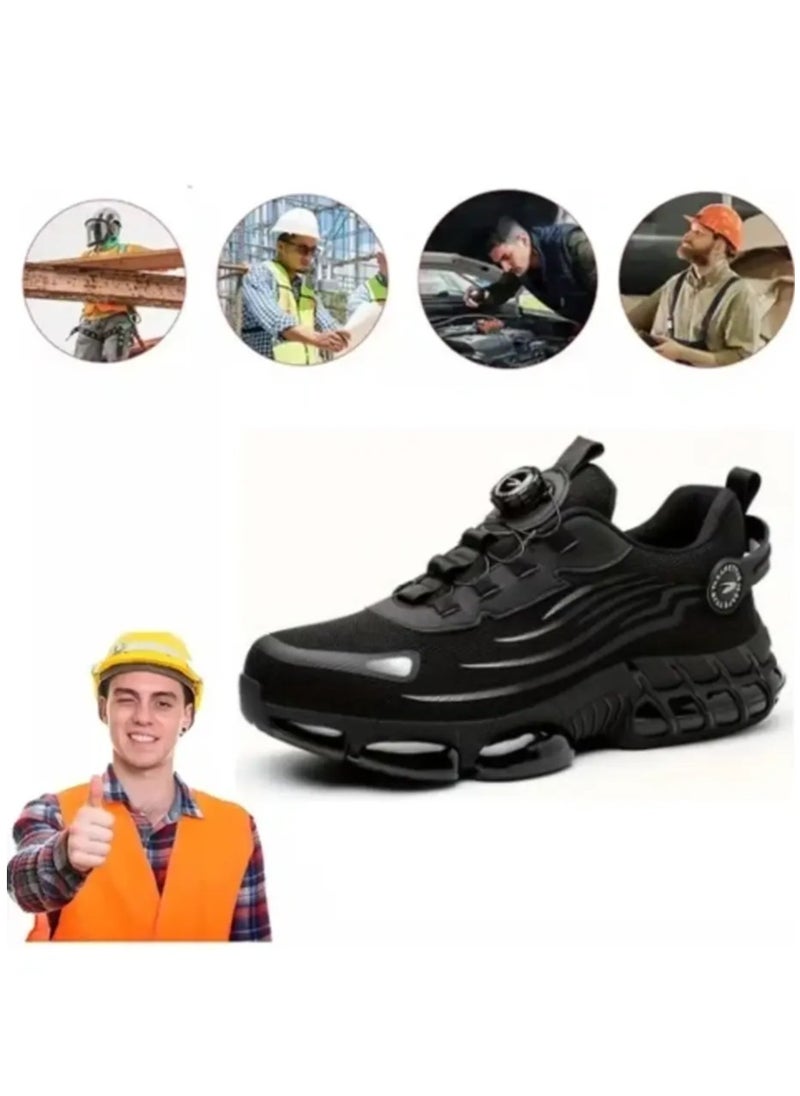 Verci Unisex Professional Steel Toe Puncture Proof Work Boots Comfy Non Slip Cushioned Shock Absorption Safety Shoes Men's Outdoor Footwear (45 EUR)  - Image 1