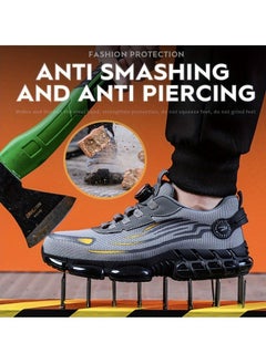 Verci Unisex Professional Steel Toe Puncture Proof Work Boots Comfy Non Slip Cushioned Shock Absorption Safety Shoes Men's Outdoor Footwear (45 EUR)  - Image 5