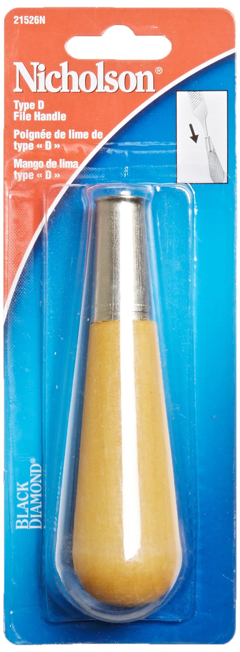 Nicholson 21526N Type D Wooden File Handle Size 1 478 Length Pack of 1