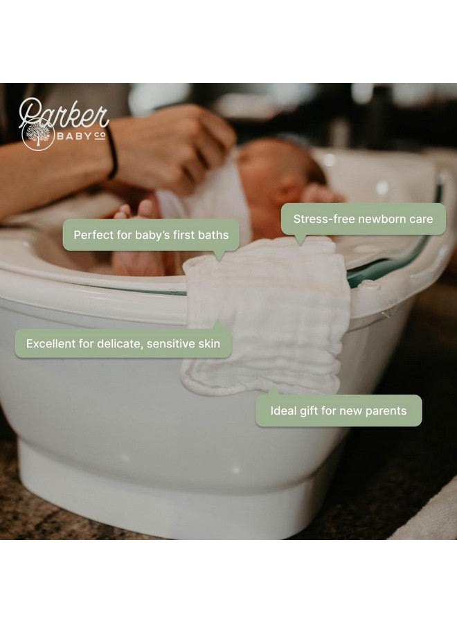 Parker Baby Co. Parker Baby Washcloths - 6 Pack of 100% Cotton Muslin Wash Cloths - Soft, Absorbent and Natural - White  - Image 3