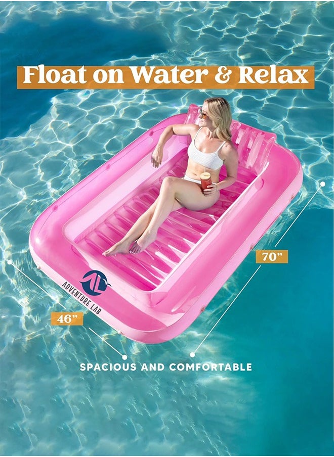 Adventure Lab - Inflatable Pool Lounge Float with Pillow – Comfortable Floating Lounge for Adults and Kids, Portable Water Hammock for Swimming Pool and Beach - Image 1