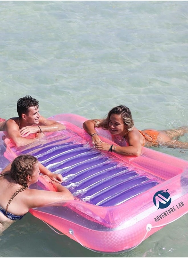 Adventure Lab - Inflatable Pool Lounge Float with Pillow – Comfortable Floating Lounge for Adults and Kids, Portable Water Hammock for Swimming Pool and Beach - Image 1
