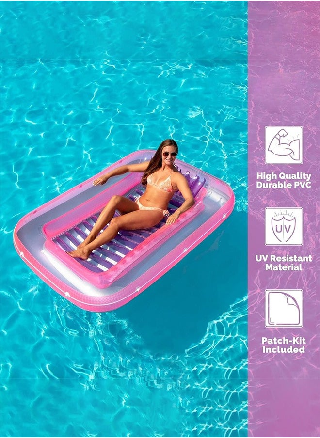 Adventure Lab - Inflatable Pool Lounge Float with Pillow – Comfortable Floating Lounge for Adults and Kids, Portable Water Hammock for Swimming Pool and Beach - Image 1