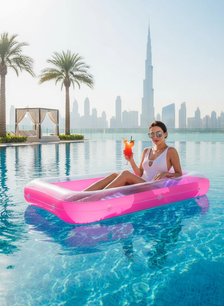 Adventure Lab Inflatable Pool Lounge Float with Pillow – Comfortable Inflatable Pool Float and Inflatable Pool Bed for Adults, Portable Pool Float Bed Adult and Floaty for Pool & Beach - Image 3