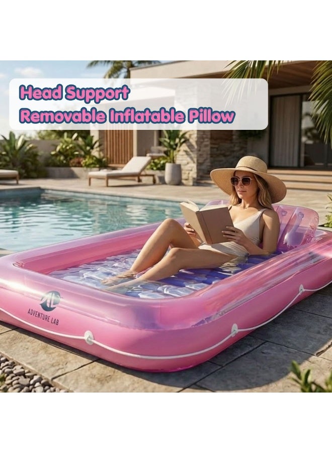 Adventure Lab Inflatable Tanning Pool Lounge Float with Pillow – 70” Suntan Pool Float, Personal Sunbathing Lounger for Adults, Large Inflatable Pool Raft for Swimming Pool, Beach & Summer Relaxation - Image 5