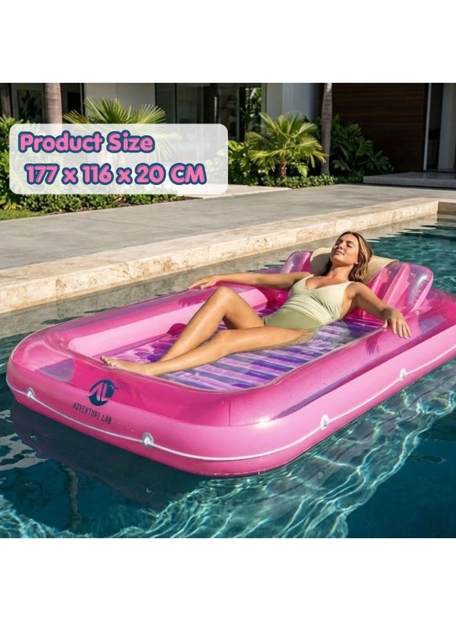 Adventure Lab Inflatable Tanning Pool Lounge Float with Pillow – 70” Suntan Pool Float, Personal Sunbathing Lounger for Adults, Large Inflatable Pool Raft for Swimming Pool, Beach & Summer Relaxation - Image 2
